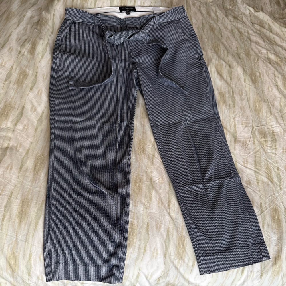 Banana Republic Women's Blue Striped Cropped Pants